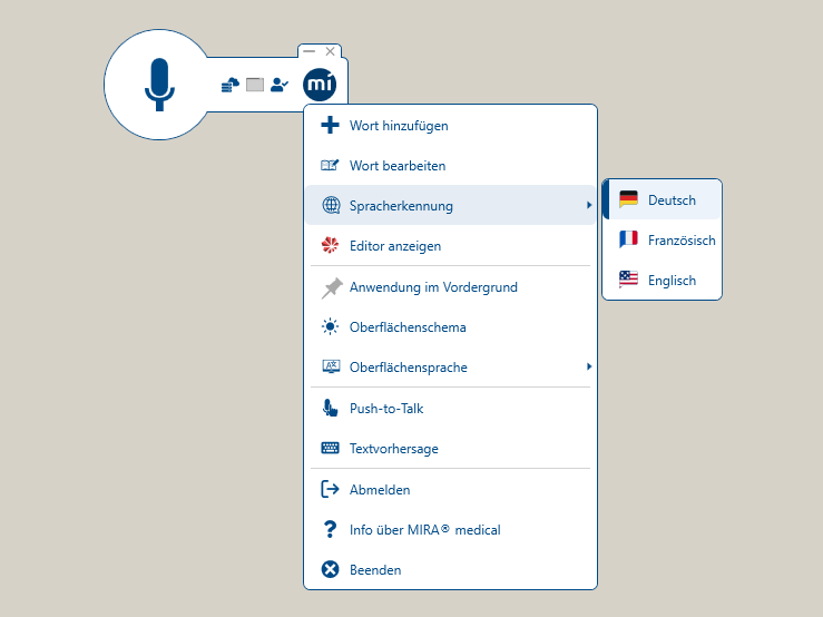 Mehrsprachigkeit von MIRA medical